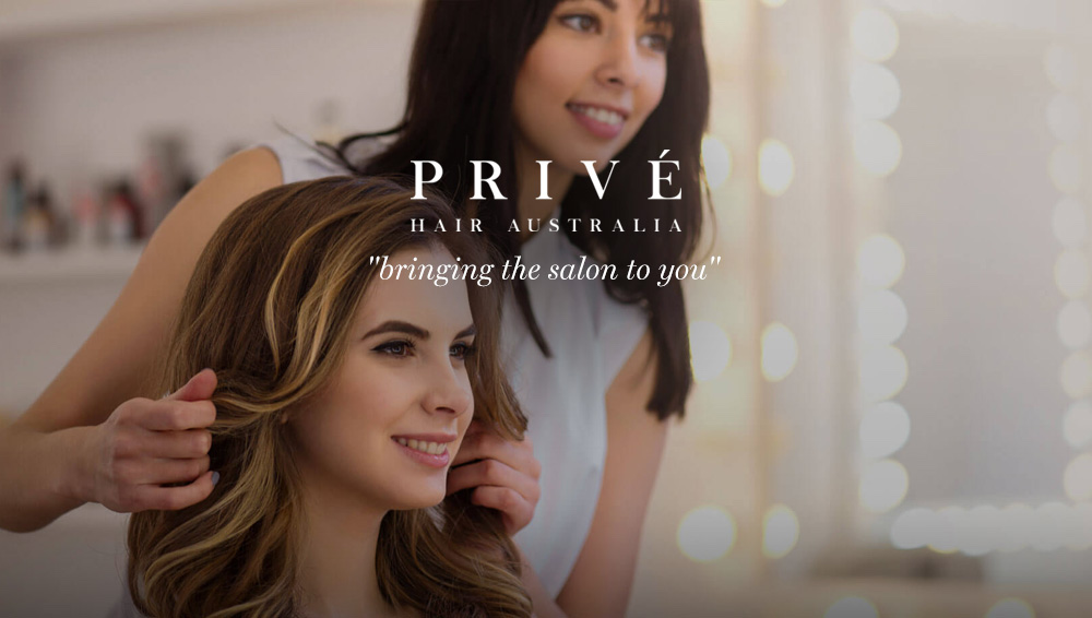 mobile hairdresser in Melbourne with happy client