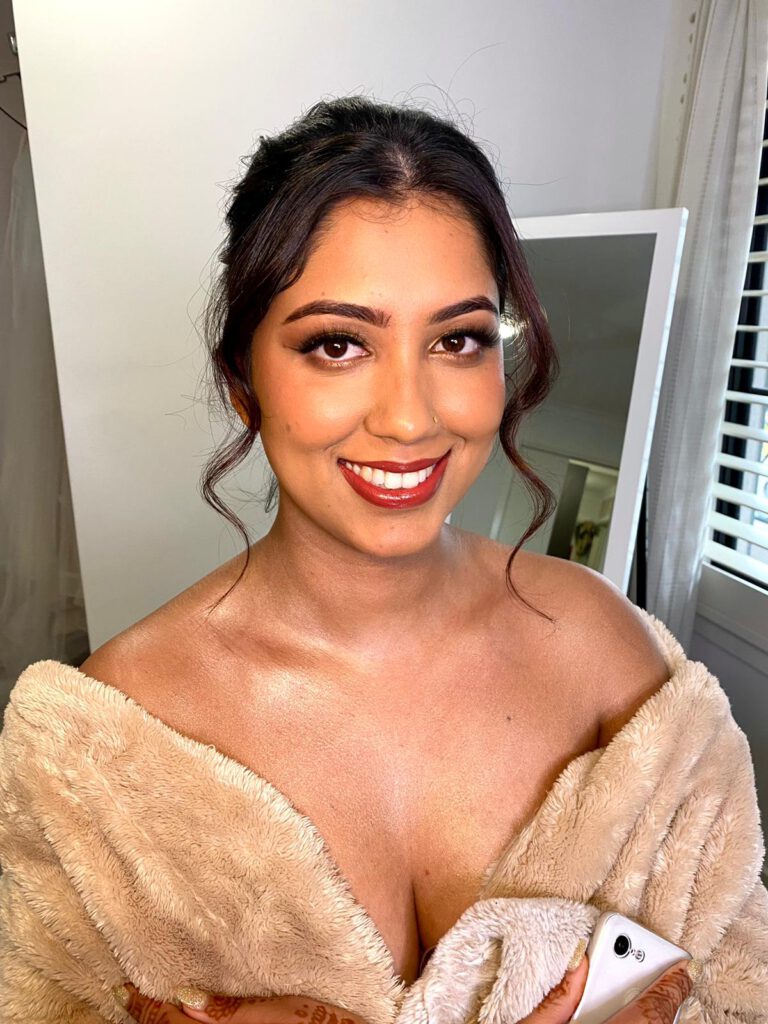 bridesmaid's hair designed by a mobile wedding hair and makeup artist