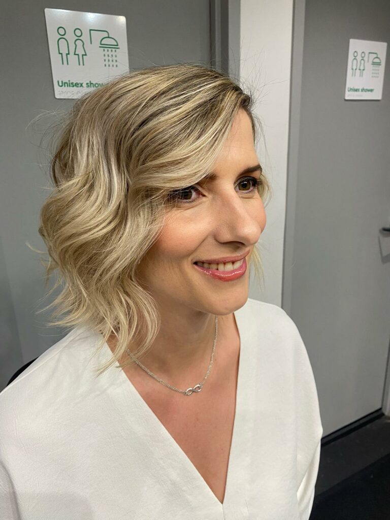 short hair and makeup